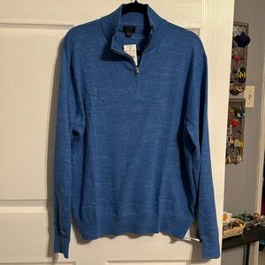 JCrew Men’s Large Blue Raglan Half-Zip Sweater